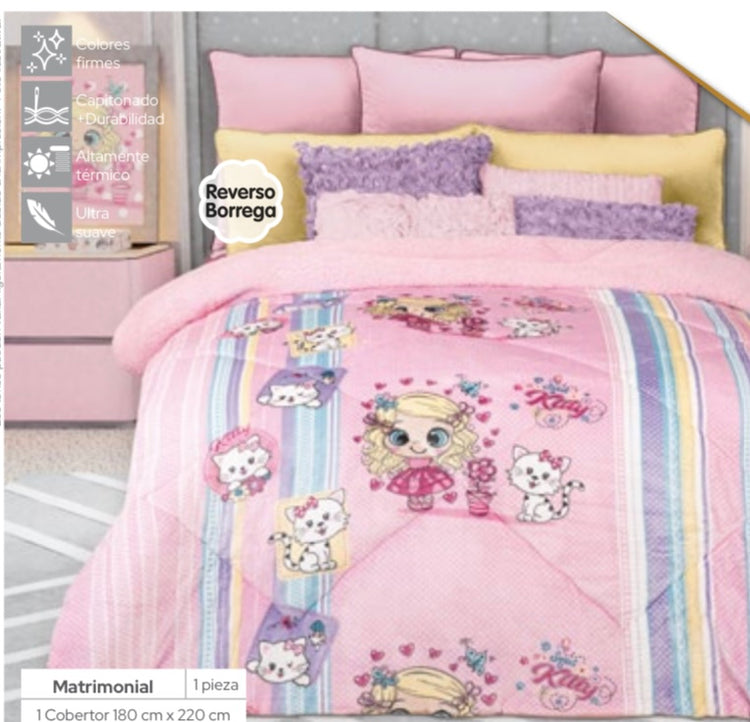 Cobertor Regina con borrega línea Nuvó Infantil